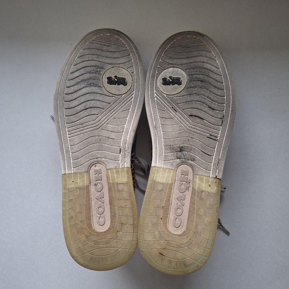 COACH "Citysole Court" Sneaker in Natural & Beechwood Animal Print - Size 10 - Picture 7 of 9